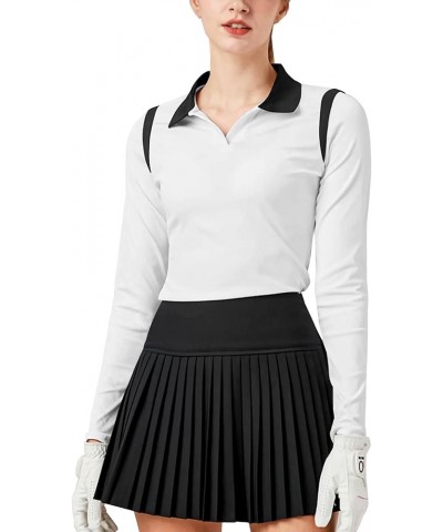 Women’s Long Sleeve Golf Polo Shirts for Women V Neck Tennis Athletic Shirt UPF50+ Quick Dry Moisture Wicking White $14.70 Sh...