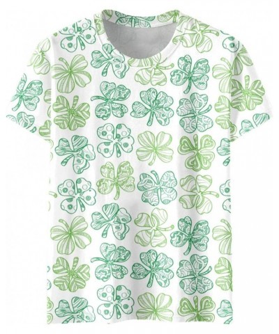 St Patricks Day Shirt Women Fashion Casual Tops Shirt Cute Clover Printed Short Sleeve Round Neck Tshirt Saint Paddy's Outfit...