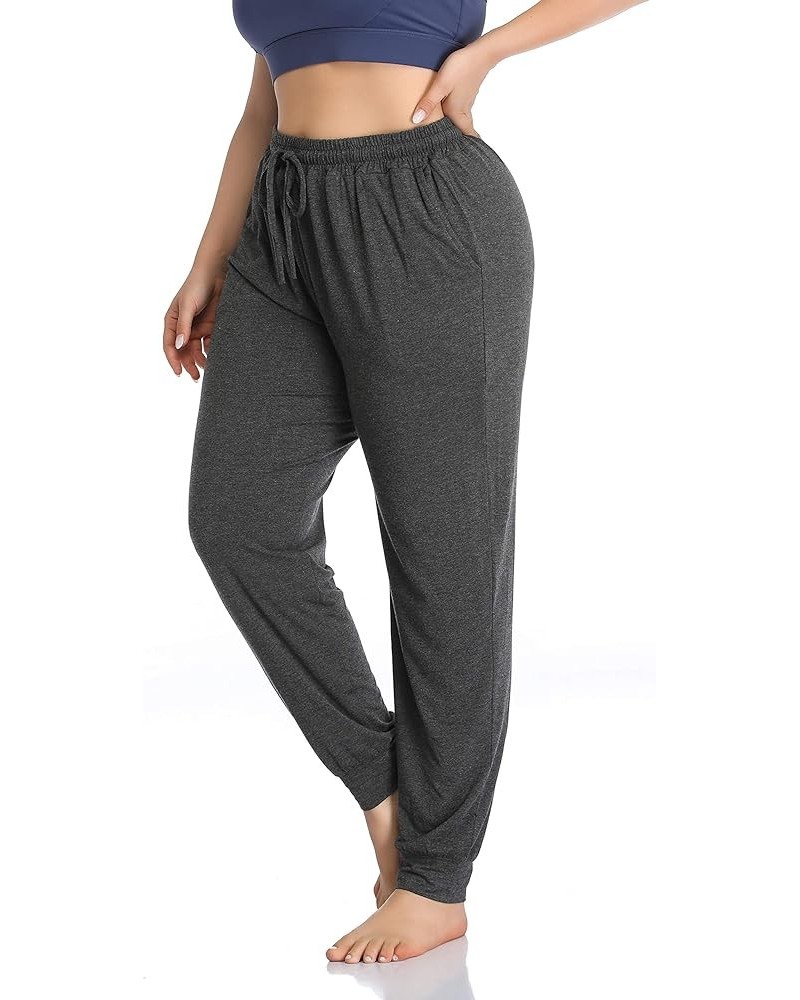 Women's Plus Size Casual Lounge Yoga Pants Comfy Relaxed Joggers Pants Drawstring with Pockets Darkgray $17.15 Pants