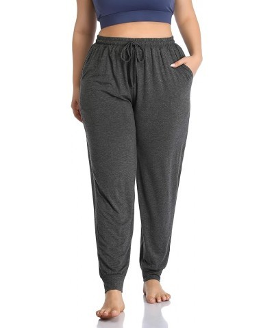 Women's Plus Size Casual Lounge Yoga Pants Comfy Relaxed Joggers Pants Drawstring with Pockets Darkgray $17.15 Pants