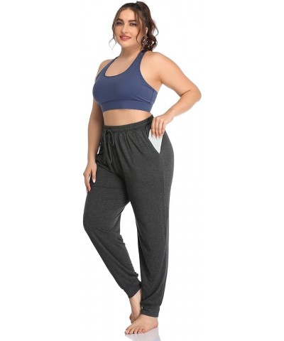 Women's Plus Size Casual Lounge Yoga Pants Comfy Relaxed Joggers Pants Drawstring with Pockets Darkgray $17.15 Pants