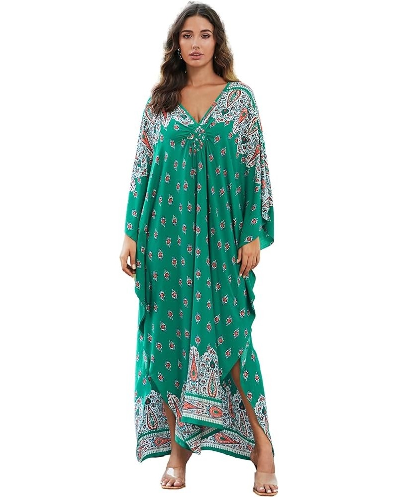 kaftan dresses for women Wave Neck Batwing sleeve Beach Cover Up Plus Size Caftan Dress V Neck caftans 8760-8 $19.59 Swimsuits