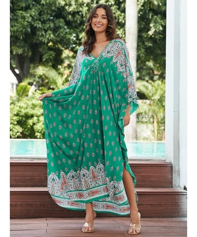 kaftan dresses for women Wave Neck Batwing sleeve Beach Cover Up Plus Size Caftan Dress V Neck caftans 8760-8 $19.59 Swimsuits