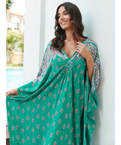 kaftan dresses for women Wave Neck Batwing sleeve Beach Cover Up Plus Size Caftan Dress V Neck caftans 8760-8 $19.59 Swimsuits