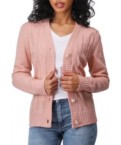 Women's Casual Slim Fit Cardigan Sweaters Long Sleeve Button Down Lightweight Waist Length Oscwocal002-palepink $15.05 Sweaters