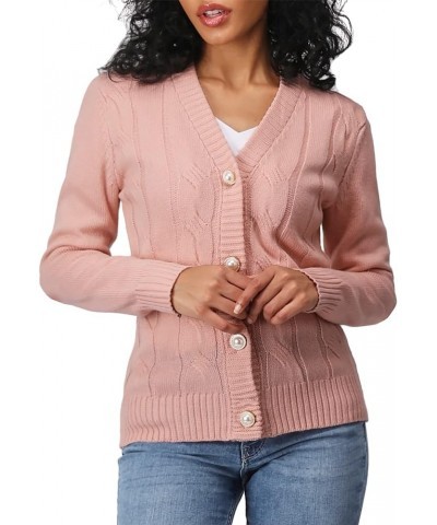 Women's Casual Slim Fit Cardigan Sweaters Long Sleeve Button Down Lightweight Waist Length Oscwocal002-palepink $15.05 Sweaters