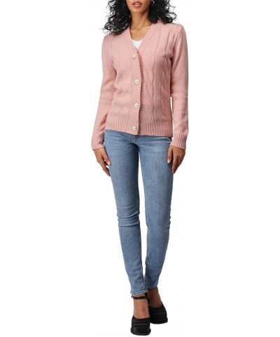 Women's Casual Slim Fit Cardigan Sweaters Long Sleeve Button Down Lightweight Waist Length Oscwocal002-palepink $15.05 Sweaters