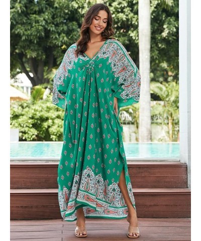 kaftan dresses for women Wave Neck Batwing sleeve Beach Cover Up Plus Size Caftan Dress V Neck caftans 8760-8 $19.59 Swimsuits