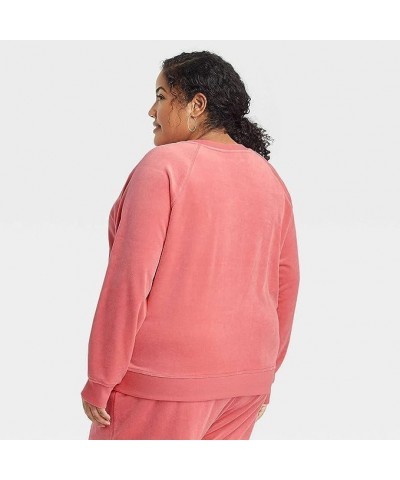 Women's Plus Size Pullover Sweatshirt - Plus size Coral Red $12.70 Activewear