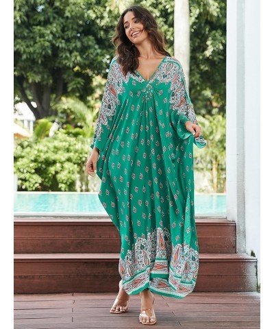 kaftan dresses for women Wave Neck Batwing sleeve Beach Cover Up Plus Size Caftan Dress V Neck caftans 8760-8 $19.59 Swimsuits