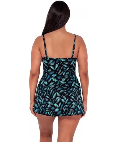 Sienna Swim Dress Women's One Piece Swimsuit Cascade Seagrass Texture $62.04 Swimsuits