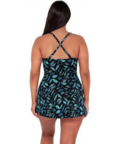 Sienna Swim Dress Women's One Piece Swimsuit Cascade Seagrass Texture $62.04 Swimsuits