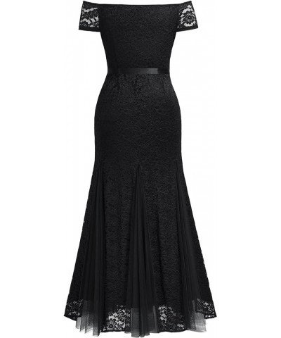 Women's Plus Size Formal Off Shoulder Vintage Floral Lace Mermaid Maxi Evening Party Dress Black $27.20 Dresses