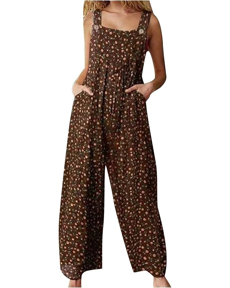 Women's Loose Baggy Dungarees Jumpsuit Vintage Floral Bib Overalls Jumpsuit Rompers O-kaqi $10.32 Overalls