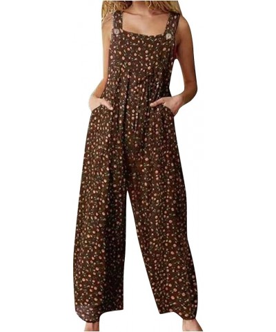 Women's Loose Baggy Dungarees Jumpsuit Vintage Floral Bib Overalls Jumpsuit Rompers O-kaqi $10.32 Overalls