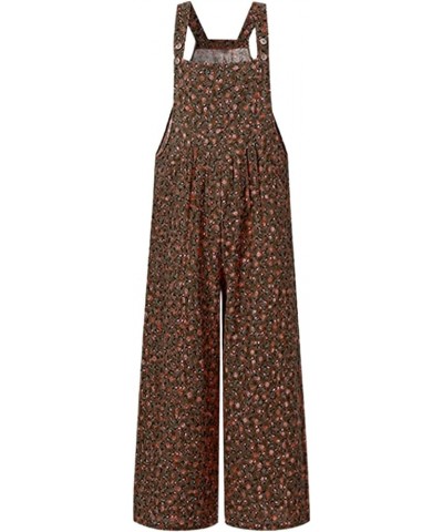 Women's Loose Baggy Dungarees Jumpsuit Vintage Floral Bib Overalls Jumpsuit Rompers O-kaqi $10.32 Overalls