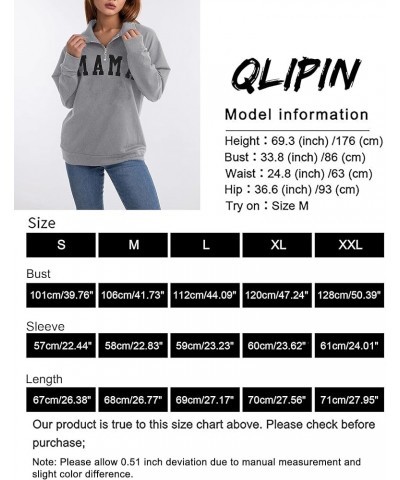 Mama Sweatshirt Women Mom Life Zip Up Pullover Lapel Half Zip Sweatshirts Mama Print Casual Loose Long Sleeve Top Grey $14.40...