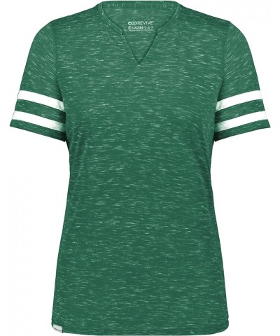 Women's Ladies Monterey Tee Dark Green Heather/White $6.77 Activewear