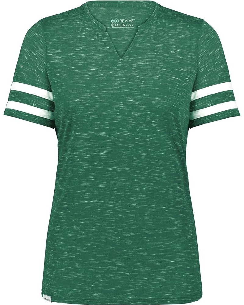 Women's Ladies Monterey Tee Dark Green Heather/White $6.77 Activewear