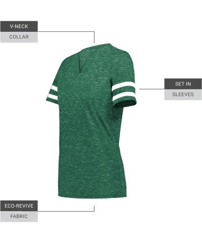 Women's Ladies Monterey Tee Dark Green Heather/White $6.77 Activewear