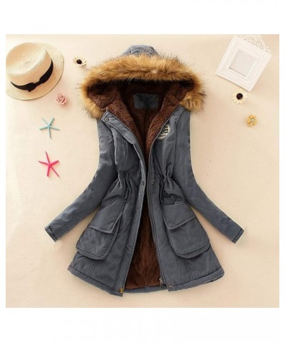 Winter Warm Thickened Women's Down Jackets Parkas Long Hooded Fur Lining Coats Windproof Snowproof Plain Outwear 01-blue $18....