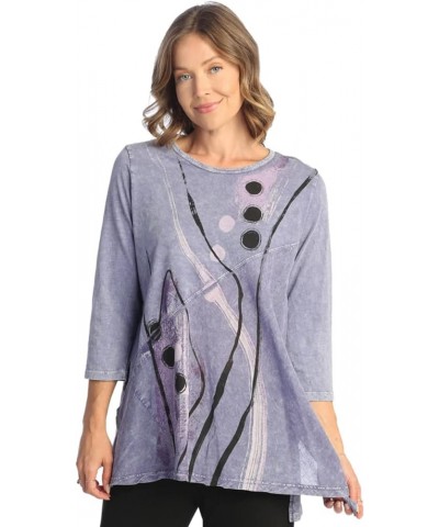 Mineral Washed Tunic with Linen Contrast Tik Tak Vintage Blue $49.50 Tops