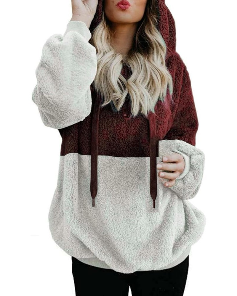 Zipper Hoodies For Women Trendy Oversized Casual Sherpa Pullover Fuzzy Fleece Hoodie Outwear Coat with Pocket New-4-a $7.43 J...