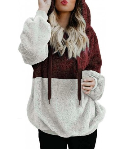 Zipper Hoodies For Women Trendy Oversized Casual Sherpa Pullover Fuzzy Fleece Hoodie Outwear Coat with Pocket New-4-a $7.43 J...