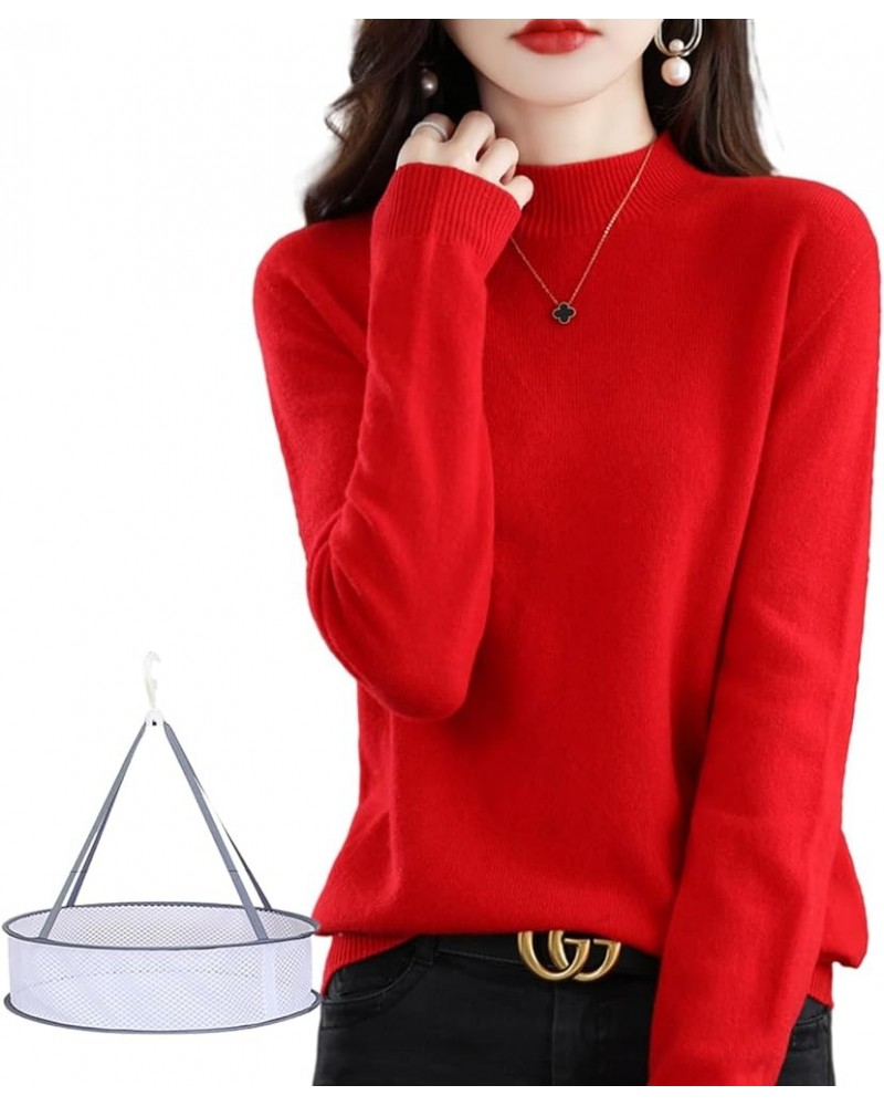 Womens Cashmere Sweater, Cashmere Sweaters for Women Trendy, Womens Sweaters Fall 2023, Womens Pullover Sweaters Red $19.60 S...