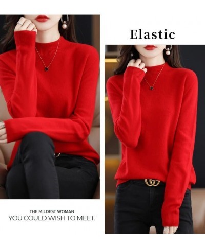 Womens Cashmere Sweater, Cashmere Sweaters for Women Trendy, Womens Sweaters Fall 2023, Womens Pullover Sweaters Red $19.60 S...