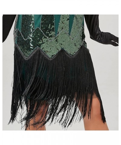 Women's Plus Size Flapper Dress Fringe Glitter Beaded Swing Roaring 20s Gatsby Short Sequin Masquerade Dresses Green $30.15 D...