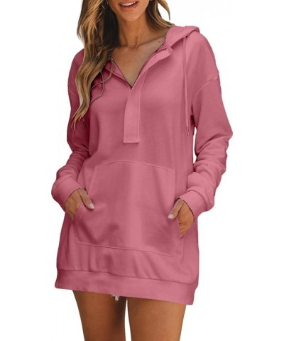 Women Casual Long Sleeve Hoodie Dress Fashion Clothes Loose Sweatshirt Pullover C Peach Blossom $18.90 Hoodies & Sweatshirts