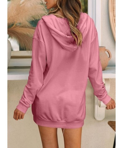 Women Casual Long Sleeve Hoodie Dress Fashion Clothes Loose Sweatshirt Pullover C Peach Blossom $18.90 Hoodies & Sweatshirts