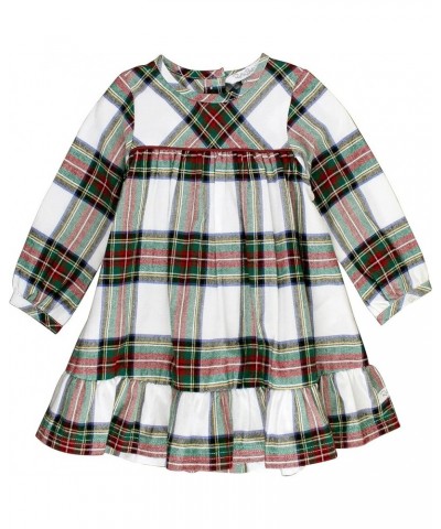 RuffleButts® Baby/Toddler Girls Flowy Tiered Button Back Dress Good Tidings Plaid $20.27 Dresses