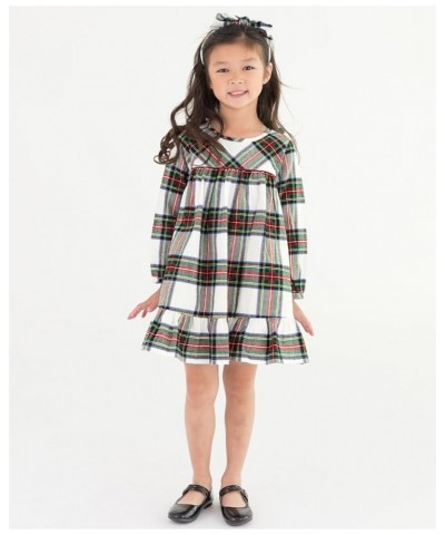 RuffleButts® Baby/Toddler Girls Flowy Tiered Button Back Dress Good Tidings Plaid $20.27 Dresses