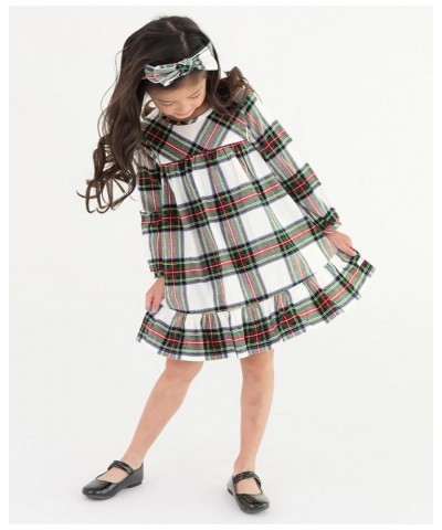 RuffleButts® Baby/Toddler Girls Flowy Tiered Button Back Dress Good Tidings Plaid $20.27 Dresses