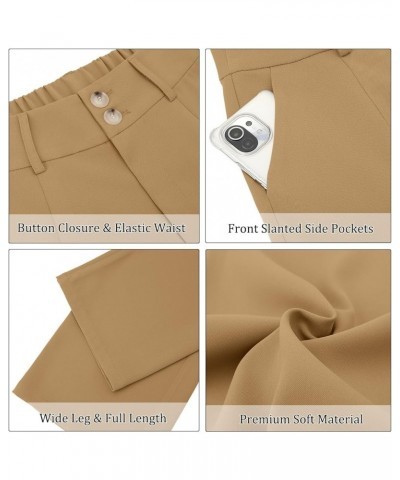 Women Pants Work Business Dressy Trousers Wide Leg High Waisted Slacks with Pockets 29"Inseam B-khaki $20.43 Pants