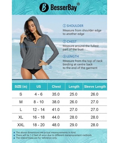 Women's UV Sun Protection Zip Front Long Sleeve Rash Guard Swim Shirt Zipper | Grey $16.80 Swimsuits