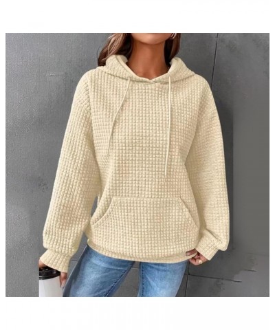 Hoodies for Women Oversized Hooded Sweatshirt Drawstring Waffle Long Sleeve Shirts Causal Trendy Tops Fall Clothes A-beige $1...