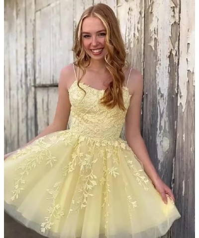 Lace Appliques Homecoming Dresses for Teens Tulle Spaghetti Strap Short Prom Dress A Line Cocktail Dress Veri Peri $26.46 Dre...