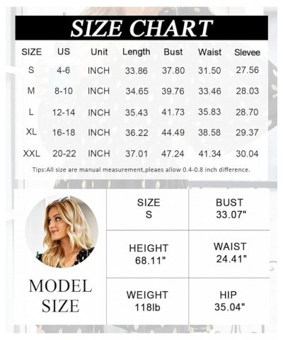 Women's Long Sleeve V Neck Polka Dot Dress Casual High Waist Ruffle Boho Vintage Flowy Swing Tiered Tunic Mini Dresses Dark G...