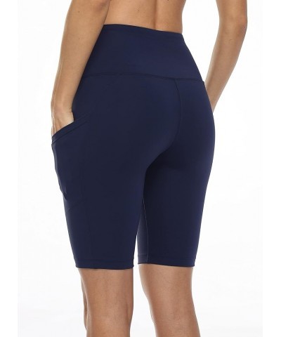 Women's Short Yoga Side Pockets High Waist Workout Running Shorts Easy True Navy $9.62 Activewear