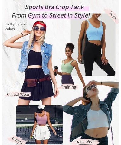 Sports Bra Longline Zip Front Closure Workout Tops Yoga Crop Tank Top with Built in Bra for Women Charcoal Grey $15.37 Active...