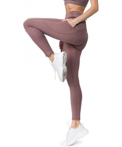 Women's Jogging Pants High Waist Lattice Ankle Cutout Workout Leggings with Pockets Long Smoky Mauve $10.49 Activewear