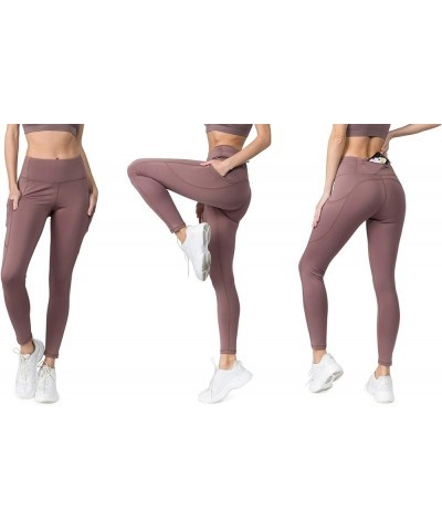 Women's Jogging Pants High Waist Lattice Ankle Cutout Workout Leggings with Pockets Long Smoky Mauve $10.49 Activewear