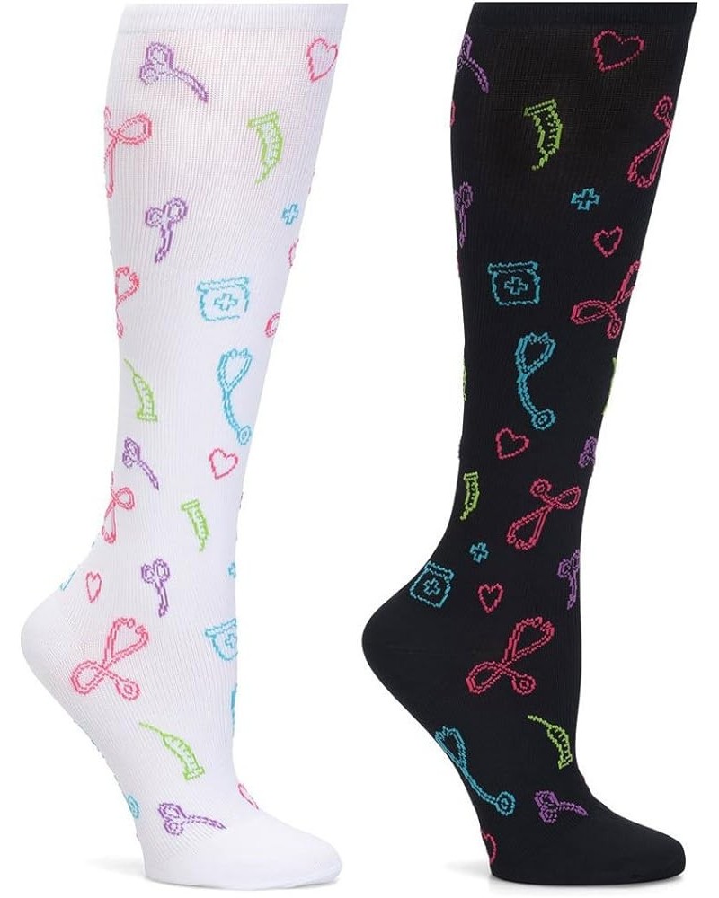 2 Pair Per Pack Compression Trouser Sock (Medical Symbols Medical Symbols Combo $16.25 Activewear