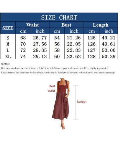 Women's Square Neck Sleeveless Tie Back Midi Dress Criss Cross Strappy A Line Backless Smocked Flowy Tiered Dress Abrown $13....