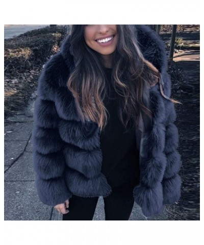 Red Winter Coat Women Long Thick Jacket Hooded Warm Jacket Women Faux Faux Mink Winter Women's Faux Fur Jackets Navy $30.68 C...