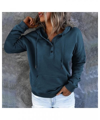 Hoodies for Women Button Up Casual Long Sleeve Hooded Sweatshirts 2023 Trendy Loose Fit Drawstring Pullover Tops with Pocket ...