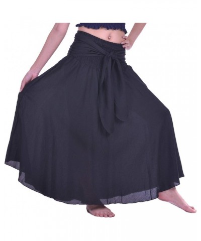 Long Maxi Skirts for Women Gypsy Hippie Clothes Bohemian Boho Dress Plus Solid Black $11.48 Skirts